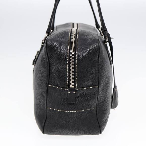 PRADA Tote Bag Leather Black Silver Auth bs16964 - Picture 3 of 16